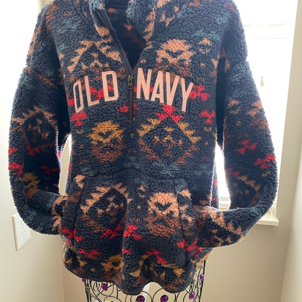 Old Navy Patterned Fleece Pullover - image 1
